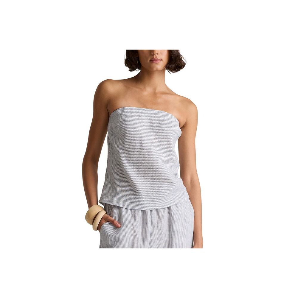 NWT Quince 100% European Linen Strapless Top XL